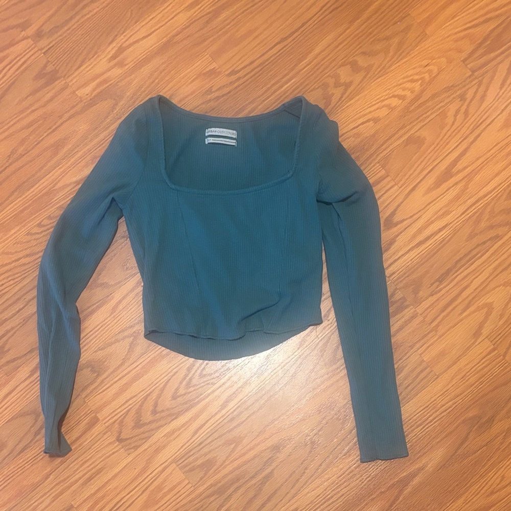 Urban Outfitters Teal Long Sleeve Blouse